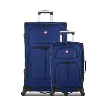 SwissGear Sion Softside Expandable Luggage, Blue, 2-Piece Set (21/29)