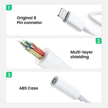 Apple MFi Certified Lightning to 3.5mm Headphone Jack Adapter - 2 Pack