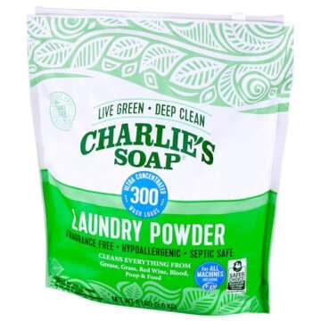 Charlie’s Soap Hypoallergenic Laundry Detergent Powder Baby Gentle 8lb Bag Fragrance Free Plant Based Deep Cleaning – Biodegradable Eco Friendly Sustainable