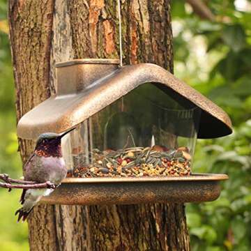 FUNPENY Bird Feeders for Outdoor Hanging, Wild Bird Feeders for Outside Clearance, Yard Lawn Garden Decorations (Copper Red)