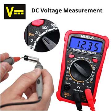 Multimeter Tester Digital Multimeter 2000 Counts Ohm Volt Amp Meter Multi Tester Voltmeter for AC DC Voltage, Resistance, Current, Continuity, Diode with Test Leads for Household Outlet, Battery Test