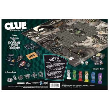 CLUE: Disney The Nightmare Before Christmas | Collectible Clue Game Based on Disney Classic Film | Officially-Licensed Game with Familiar Locations and Iconic Characters