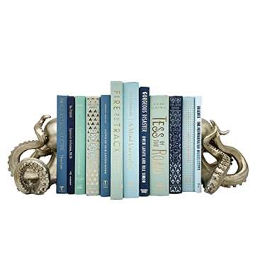 Beachy Coastal Green and Blue Decorative Books by Color for Interior Design, Home Decor