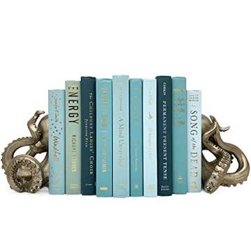 Beachy Coastal Green and Blue Decorative Books by Color for Interior Design, Home Decor