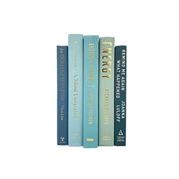 Beachy Coastal Green and Blue Decorative Books by Color for Interior Design, Home Decor