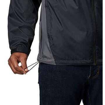 Columbia Men's Glennaker Lake Rain Jacket, Black/Grill, Medium