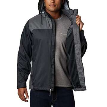 Columbia Men's Glennaker Lake Rain Jacket, Black/Grill, Medium