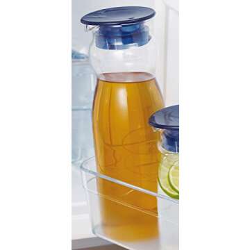 iwaki KBT2887-BL AGC Techno Glass, Heat-resistant Glass, Barley Tea Pot, Pitcher, 0.3 gal (1.3 L), Round Cold Water Pot, Cold Water Bottle, Cool Server, Cool Server