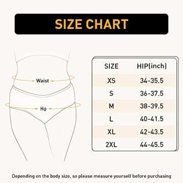 INNERSY Womens Underwear Cotton Hipster Panties Regular & Plus Size 6-Pack(X-Small,Black)