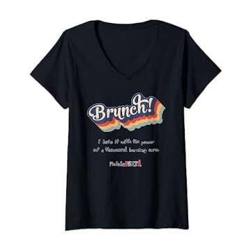 Womens Maisie Hates Brunch V-Neck T-Shirt