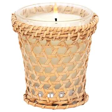 NEST New York Grapefruit Decorative Rattan Scented Classic Candle, 8 Ounces