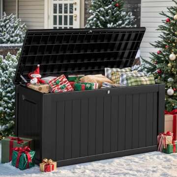 YITAHOME XXL 230 Gallon Large Outdoor Storage Deck Box for Patio Furniture, Outdoor Cushions, Garden Tools and Sports/Pools Equipment, Weather Resistant Resin, Lockable (Black)