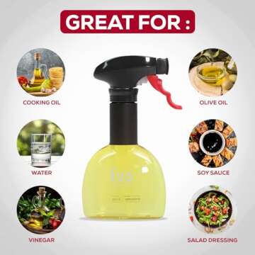 Evo Mini Oil Sprayers, Non-Aerosol for Olive Oil, Cooking Oils, and Vinegars, 8-Ounce Capacity, 1 Each Yellow and Green