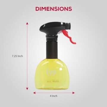 Evo Mini Oil Sprayers, Non-Aerosol for Olive Oil, Cooking Oils, and Vinegars, 8-Ounce Capacity, 1 Each Yellow and Green