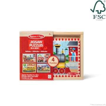 4-in-1 Wooden Vehicle Puzzles - Melissa & Doug