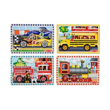 4-in-1 Wooden Vehicle Puzzles - Melissa & Doug