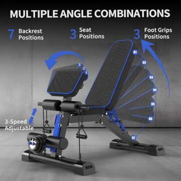 TXMO Adjustable Weight Bench - Versatile & Durable for Home Workouts