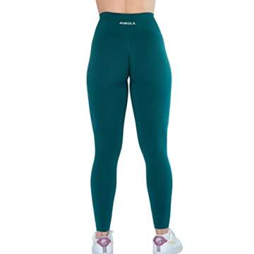 AUROLA Workout Leggings for Women Seamless Scrunch Tights Tummy Control Gym Fitness Girl Sport Active Yoga Pants (XS, Deep Teal)