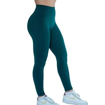 AUROLA Workout Leggings for Women Seamless Scrunch Tights Tummy Control Gym Fitness Girl Sport Active Yoga Pants (XS, Deep Teal)