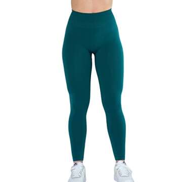 AUROLA Workout Leggings for Women Seamless Scrunch Tights Tummy Control Gym Fitness Girl Sport Active Yoga Pants (XS, Deep Teal)