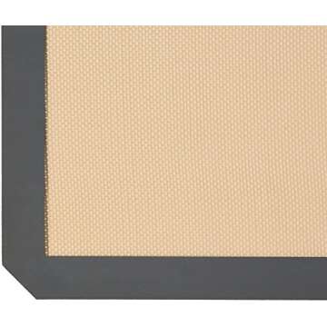 Amazon Basics Rectangular Silicone, Non-Stick, Food Safe Baking Mat, 9"x13", 9.9"x14.8", and 16.5"x11.6", Beige/Gray, Pack of 3