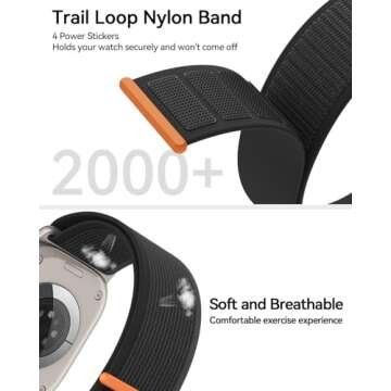 Patenting Trail Loop Band Compatible with Apple Watch Bands 44mm/45mm/46mm/49mm/42mm(Series 3 2 1) iwatch Bands for Men Women, Soft Nylon Sport Loop Strap for iWatch Ultra/Ultra 2 Series 10 9 8 7 6 5 4 3 2 1 SE