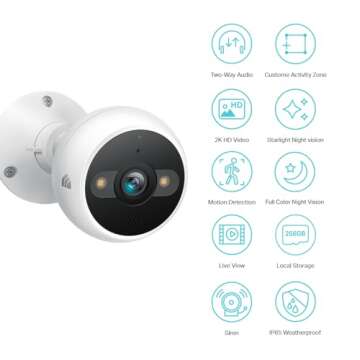 Kasa Smart 2K QHD Security Camera Outdoor Wired, IP65, Starlight Sensor & 98Ft Night Vision, Motion/Person Detection, 2 Way Audio w/Siren, Cloud/SD Card Storage, Alexa &Google Home Compatible(KC420WS)