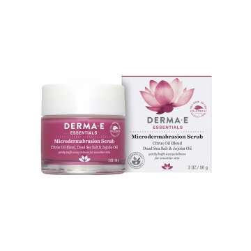 DERMA E Microdermabrasion Scrub with Dead Sea Salt & Citrus Essential Oils – Facial Exfoliating Scrub Smooths, Revitalizes and Renews – Ideal for Scars and Wrinkles, 2oz