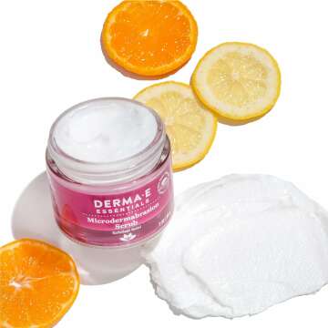 DERMA E Microdermabrasion Scrub with Dead Sea Salt & Citrus Essential Oils – Facial Exfoliating Scrub Smooths, Revitalizes and Renews – Ideal for Scars and Wrinkles, 2oz