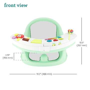 Infantino Music & Lights 3-in-1 Discovery Seat and Booster - Convertible, Infant Activity and Feeding Seat with Electronic Piano for Sensory Exploration, for Babies and Toddlers, Mint