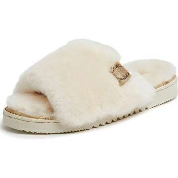 Dearfoams Fireside Cairns Shearling Slide Slipper