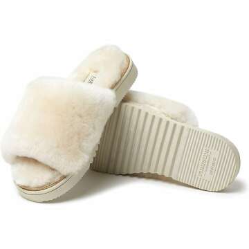 Dearfoams Fireside Cairns Shearling Slide Slipper