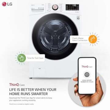 LG 4.5 Cubic Feet Ultra Large Capacity Smart Wi-Fi Enabled Front Load Washer with TurboWash 360-Degree Technology and Built-In Intelligence (White)