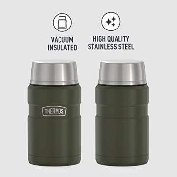 THERMOS Stainless King Vacuum-Insulated Food Jar, 24 Ounce, Army Green