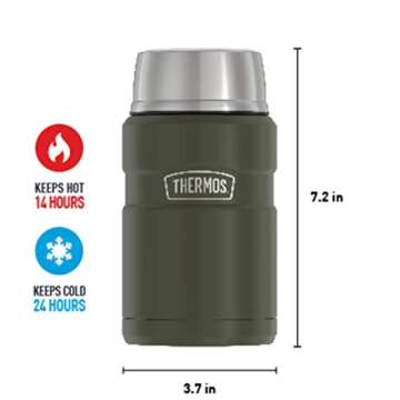 THERMOS Stainless King Vacuum-Insulated Food Jar, 24 Ounce, Army Green