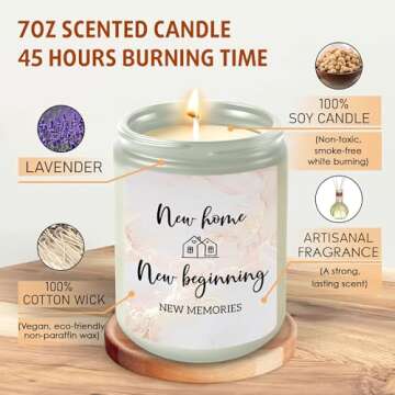 DOTAOKACI House Warming Gifts New Home - Christmas Gift for New Homeowners - New Home Gift Ideas - New Home Candle - Housewarming Gifts for Women, Friends - Welcome Home Gifts - First Home Gifts