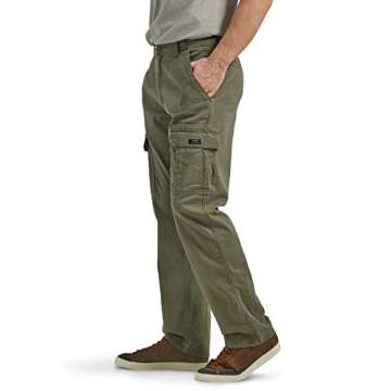 Wrangler Authentics Men's Relaxed Fit Stretch Cargo Pant, Olive