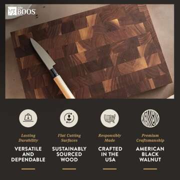 John Boos Boos Block CCB Series Large Reversible Wood Chopping Board, 1.75-Inch Thickness, 18" x 12" x 1 3/4", Walnut