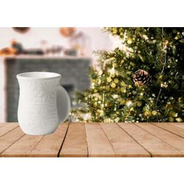 tag 16 oz. White Sweater Hand Warmer Christmas Stoneware Mug XMAS Winter Holidays Coffee Hot Tea Cocoa Home Kitchen Festive Decor Decoration White