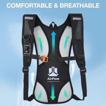 Hydration Backpack with 2L Hydration Bladder Water Backpack for Hiking Hydration Pack for Running Cycling Hiking Festival Gear.