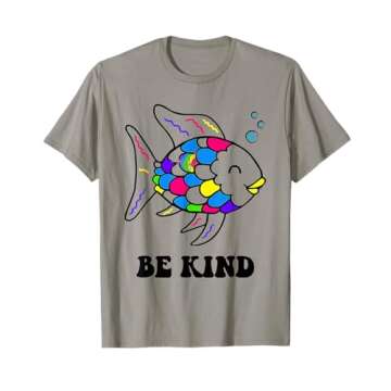 Be Kind Rainbow Fish Teacher Life Teaching Back To School T-Shirt