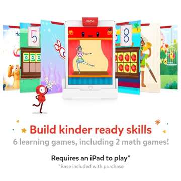 Osmo Early Math Learning Kit for iPad - 6 Educational Games for Ages 3-5 - STEM Toy with Osmo Base