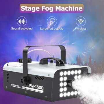 Fog Machine with 24 LED Strobe Lights for Parties