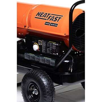 HeatFast HF215K Portable Home, Jobsite, Construction Site Forced Air Kerosene/Diesel Salamander Torpedo Space Heater with Thermostat Temperature Control, 215,000 BTU, orange