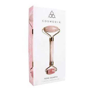 COSMEDIX Rose Quartz Crystal Face Roller for Wrinkles and Lifting - Eye Roller, Ice Roller for Face & Eye Puffiness Relief - Instant Face Lift - Beauty & Personal Care - Skin Care Tools