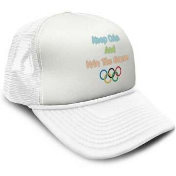 Trucker Hat Keep Calm Win The Games Olympic Cap for Men & Women