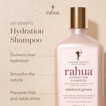 Rahua Hydration Shampoo, 9.3 Fl Oz, Organic Hydrating Moisturizing Sulfate Free Shampoo for Dry Hair, Natural, Plant Based Derived Ingredients, Mango & Passion Fruit, Hair Care for Frizz & Scalp Care