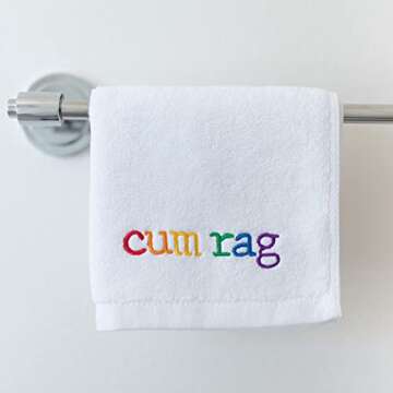 Cum Rag Embroidered Towel Adult Humor Gag Gift Funny Bachelorette Party Gift and Bachelor Party Gag Gift Naughty Gift for Adults