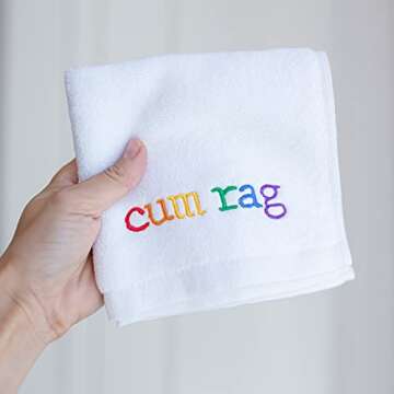 Cum Rag Embroidered Towel Adult Humor Gag Gift Funny Bachelorette Party Gift and Bachelor Party Gag Gift Naughty Gift for Adults