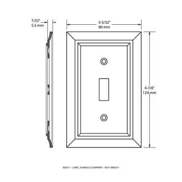 Franklin Brass Architectural (1-Pack) Decorative Light Switch Cover Wall Plate Matte Black 1-Gang Toggle Guards Electrical Outlet 64219